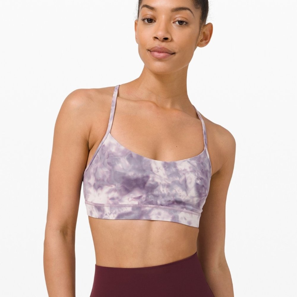 lululemon Flow Y Bra Nulu A-C Cup Sz 4 Diamond Dye - Picture 4 of 6
